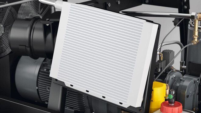 Standardně zabudovaný dochlazovač stlačeného vzduchu ve stavebních kompresorech od KAESER KOMRESSOREN.