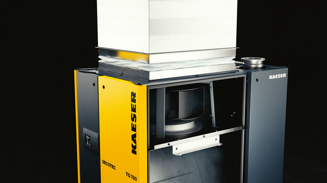 Inovací nové kondenzační sušičky SECOTEC je radiální ventilátor.